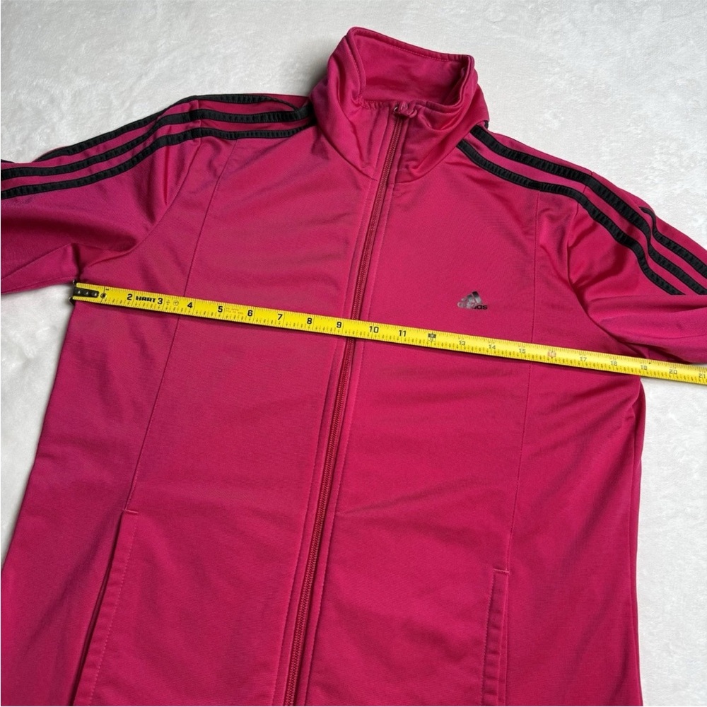 Adidas 3-Stripe Track Jacket Long Sleeve Full Zip Up Hot Pink Women Size Medium - Picture 2 of 6